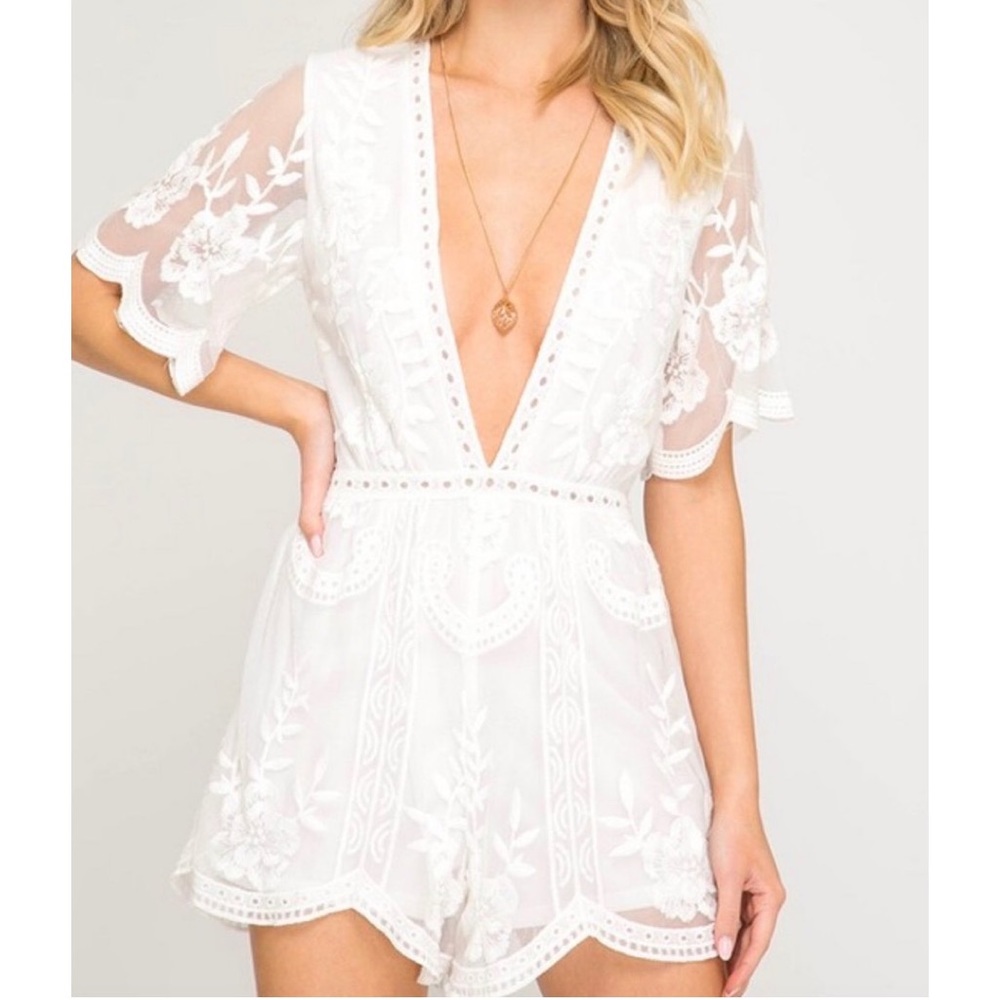 Hazel Boutique Lace Romper🦋